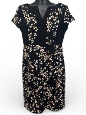 Covington NWT Black Floral Sheath Work Dress Size M